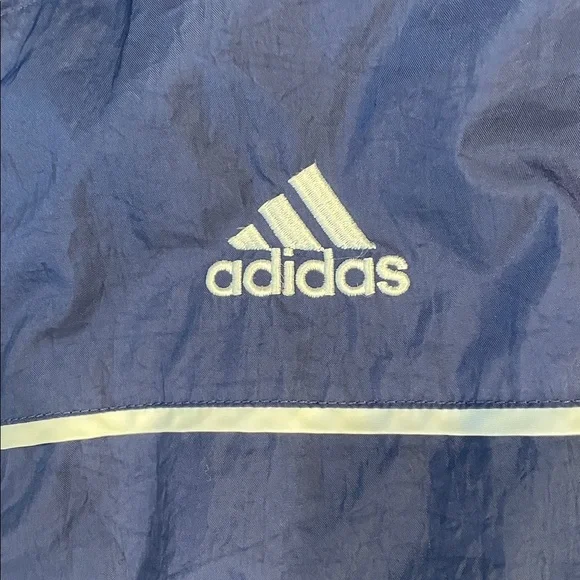 Adidas Navy Windbreaker with White Stripes - Picture 2 of 4
